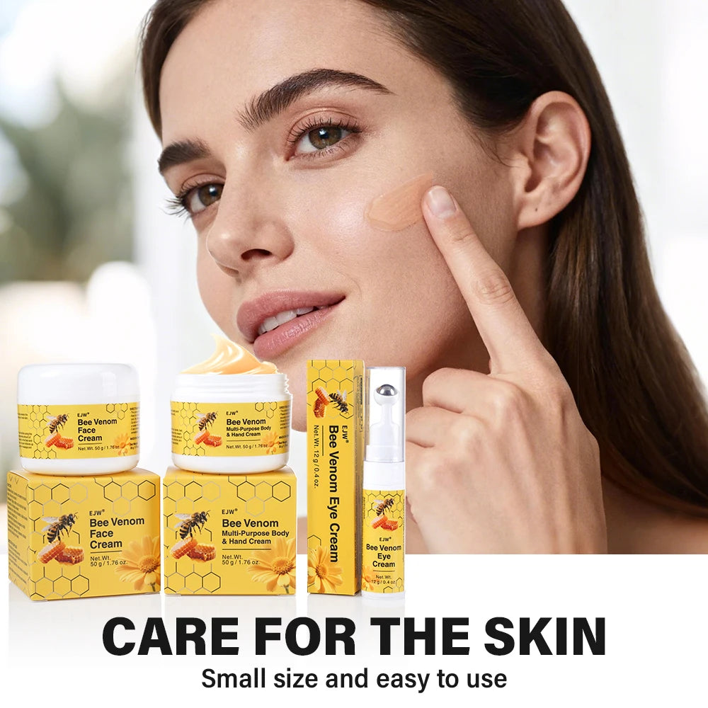 Bee Venom Care Set Bee Venom Facial Lifting Cream Firms and Lifts Loose Skin, Smoothes Skin |Eye Cream for Reduce Eye Puffiness, Oasis Select