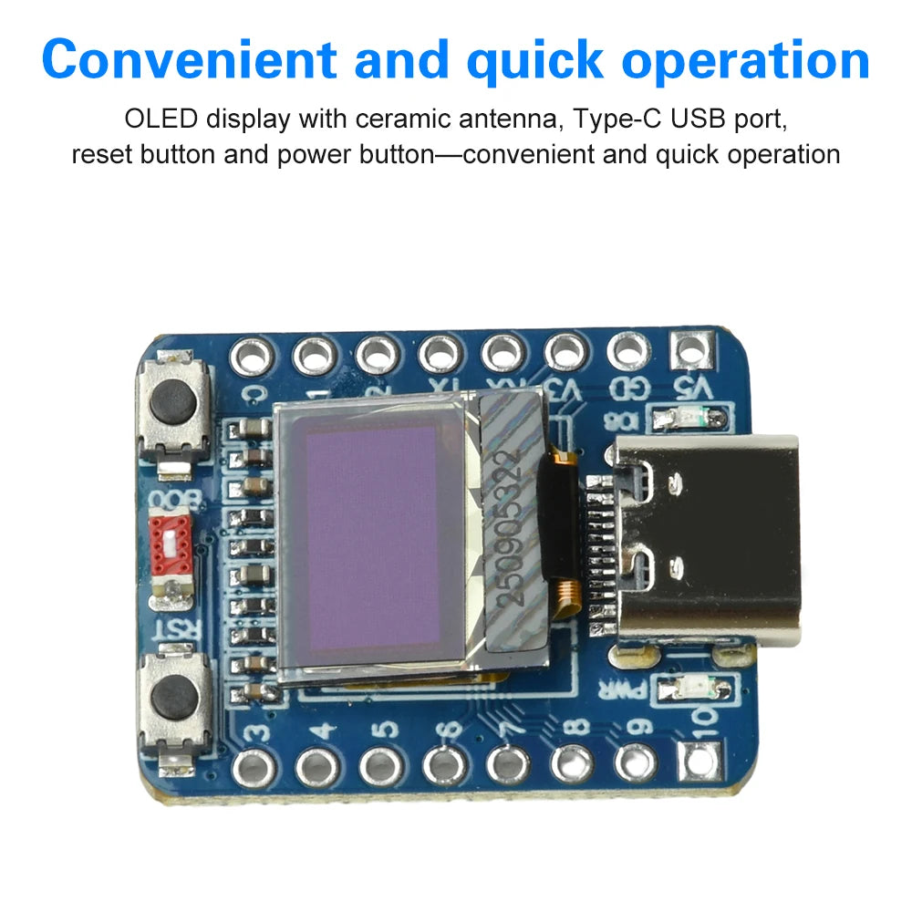 ESP32-C3 OLED Development Board with 0.42 inch OLED Module Ceramic Antenna WiFi Bluetooth ESP32 Supermini Development Board Oasis Select