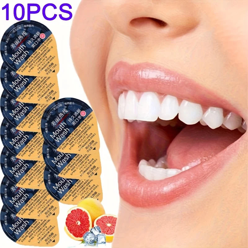 Grapefruit Mouthwash Jelly Cups 10 Pack | Portable Fresh Breath