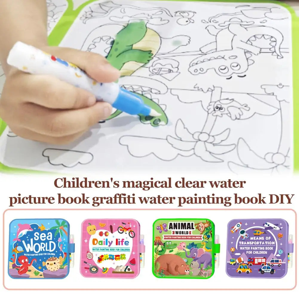 Magic Water Drawing Book DIY Doodle Water Drawing Book Coloring Books Birthday&Holiday Gift For Children Educational Toys Oasis Select