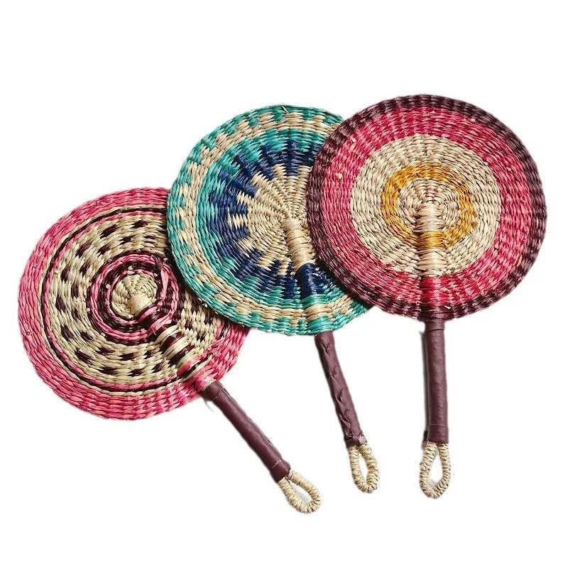 Handwoven Straw Fan – Boho Wall Decor, Wedding & Party