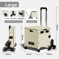 Household multi-functional grocery shopping cart Portable folding shopping cart Outdoor trolley cart Stall camping storage box Oasis Select Large-A-White