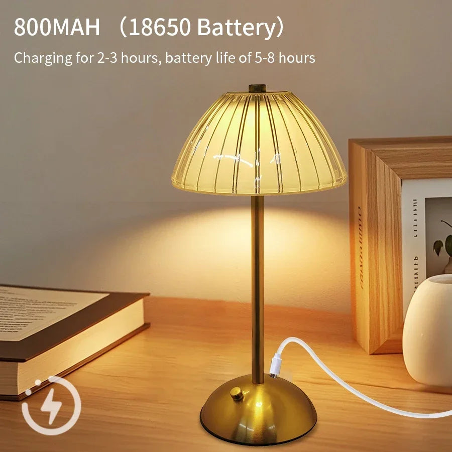 Rechargeable Crystal LED Table Lamp Touch Sensor Desk Light 3 Color Dimmable For Bedroom Bar Hotel Atmosphere Room Decor Lightin Oasis Select