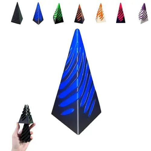 Impossible Pyramid Passthrough Sculpture - 3D Optical Illusion Art Decor Oasis Select blue black 11x5x5cm 2PCS