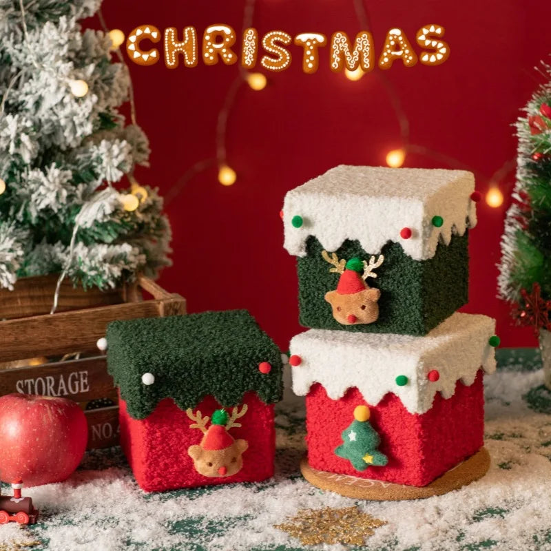 High-End Thickened Stiffened Christmas Box - Handmade DIY for Gifts, Christmas Eve Apple Storage & Festive Candy Packaging Oasis Select
