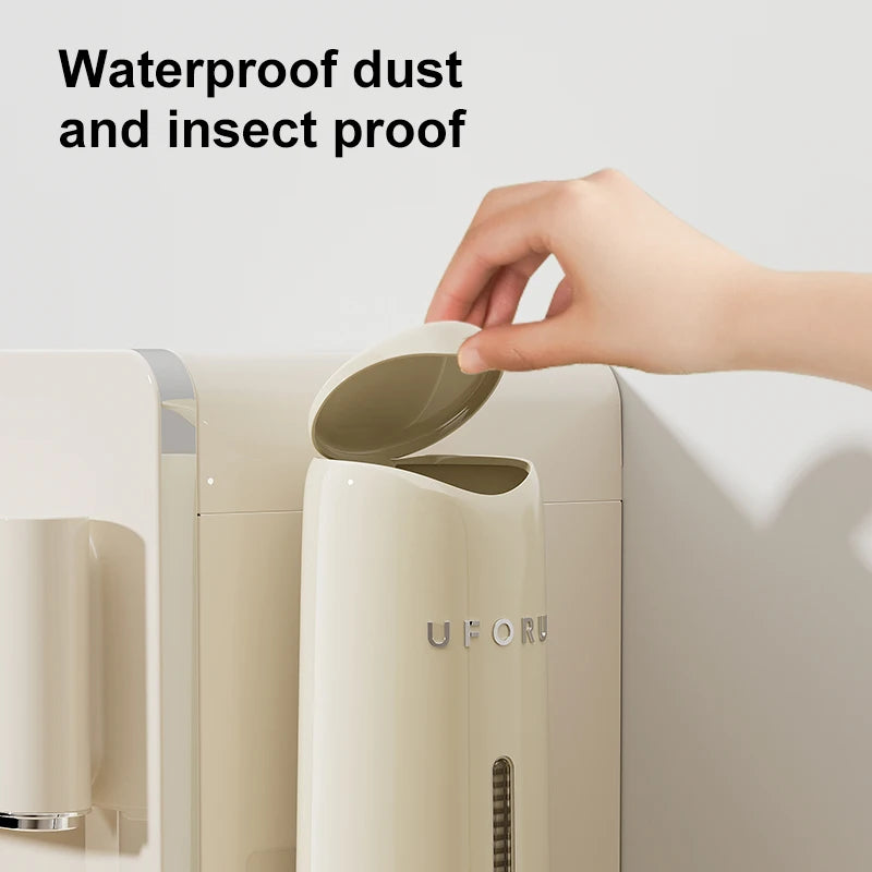 1pc Home Perforation-Free Water Dispenser Cup Extractor, Wall-Mounted Dust-Proof Paper Cup Holder Cream Color Disposable Cup Hol Oasis Select