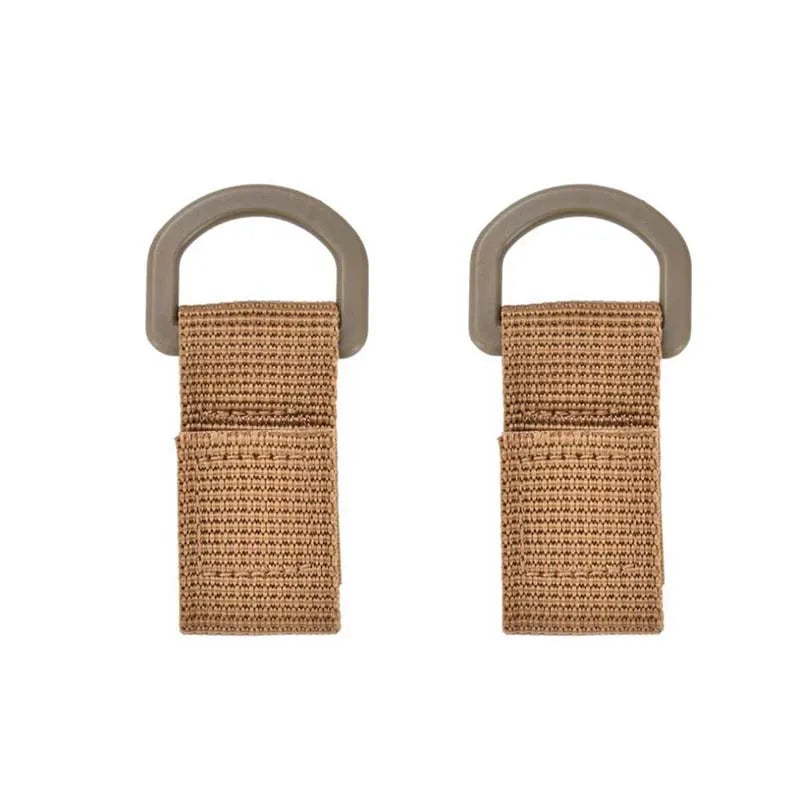 1/2pcs Ribbon Webbing Buckle Key Hook Clip Water Bottle Holder Climbing Carabiner Belt Backpack Hanger Hook Oasis Select 2pcs short-khaki