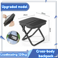 Home Low Stools, Outdoor Folding Stools, Hand in Hand with Bags, Mazha, Tourism, Camping, Fishing, Train Queues, Small Stools Oasis Select 1PCS-Upgraded model