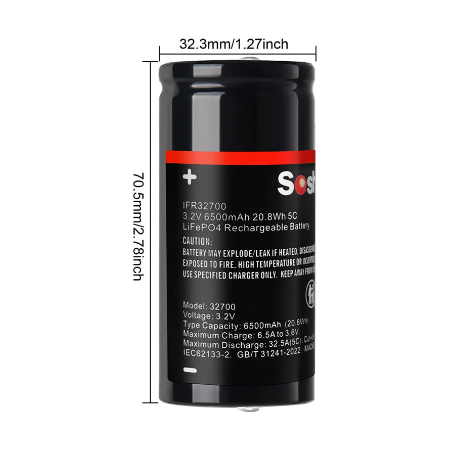 Soshine 3.2V LiFePO4 Rechargeable Batteries – All Sizes