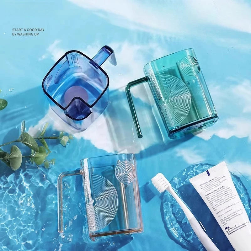 Light Luxury Transparent Mouthwash Cup Household Couple Toothbrush Cup Simple Student Wash Cup Toothbrush Cup Oasis Select