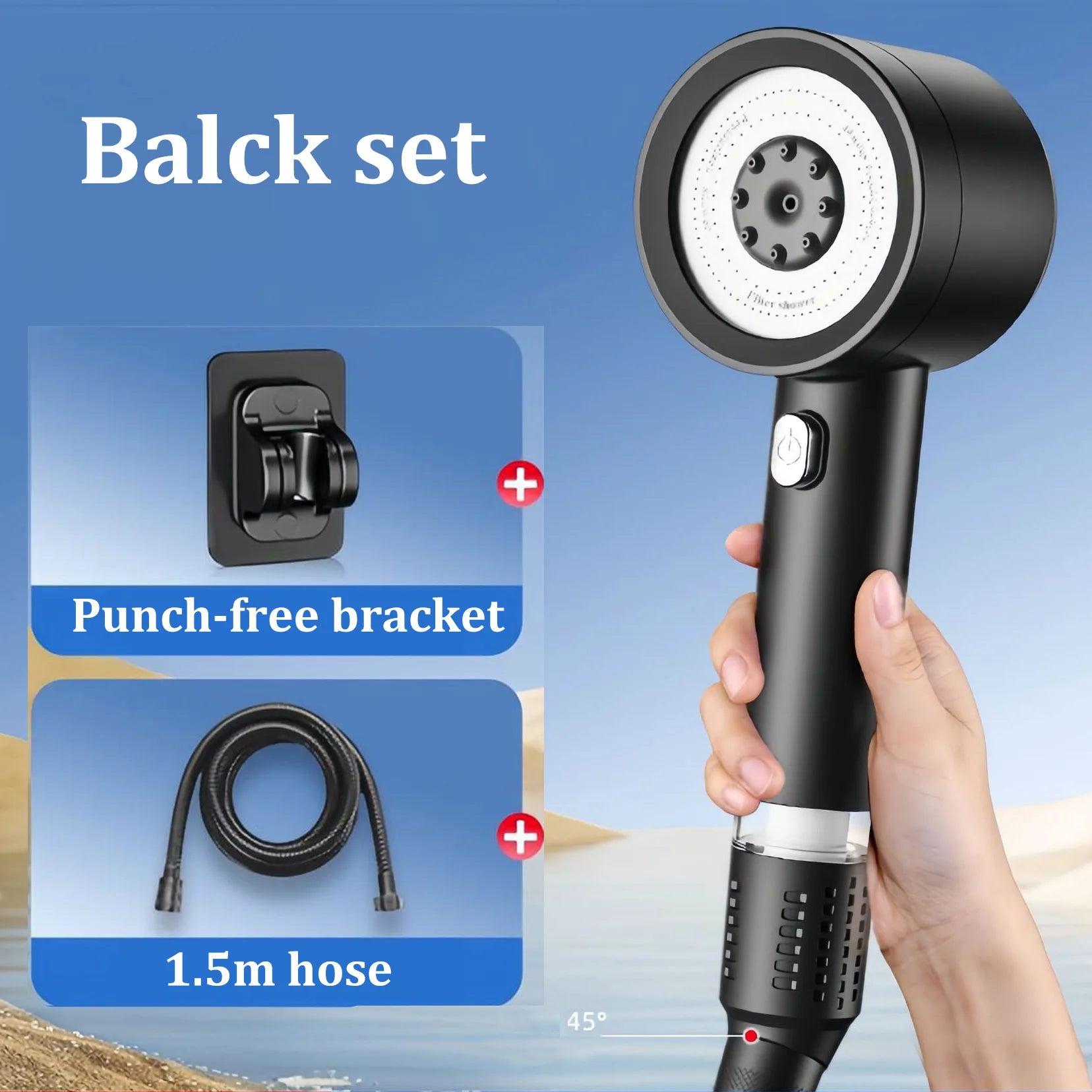 4-Mode Pressurized Filter Shower Head | Water Purification