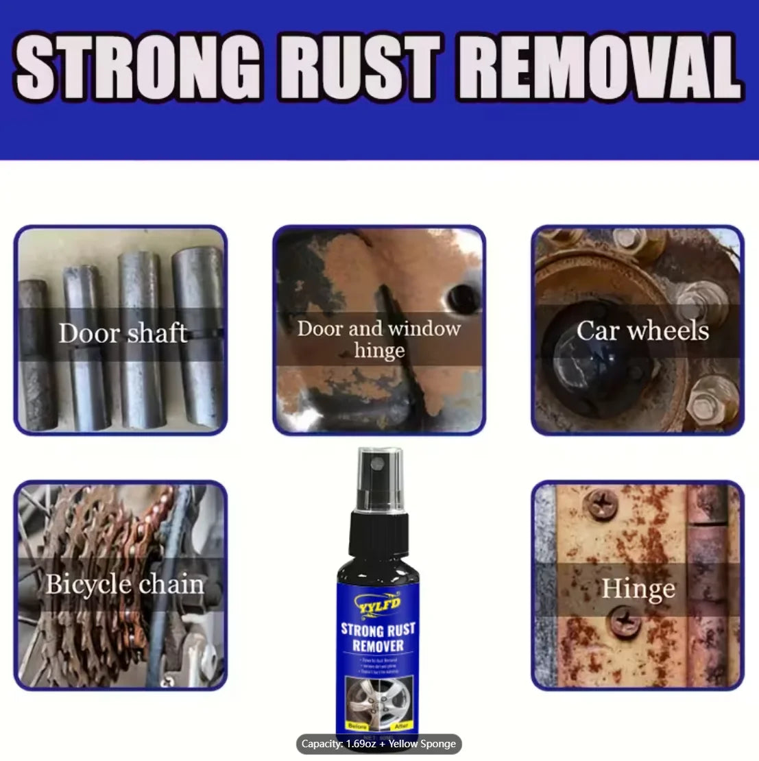 Car Brake Disc Rust Remover Spray | Powdered Formula Metal Safe Rust Remover Spray Oasis Select