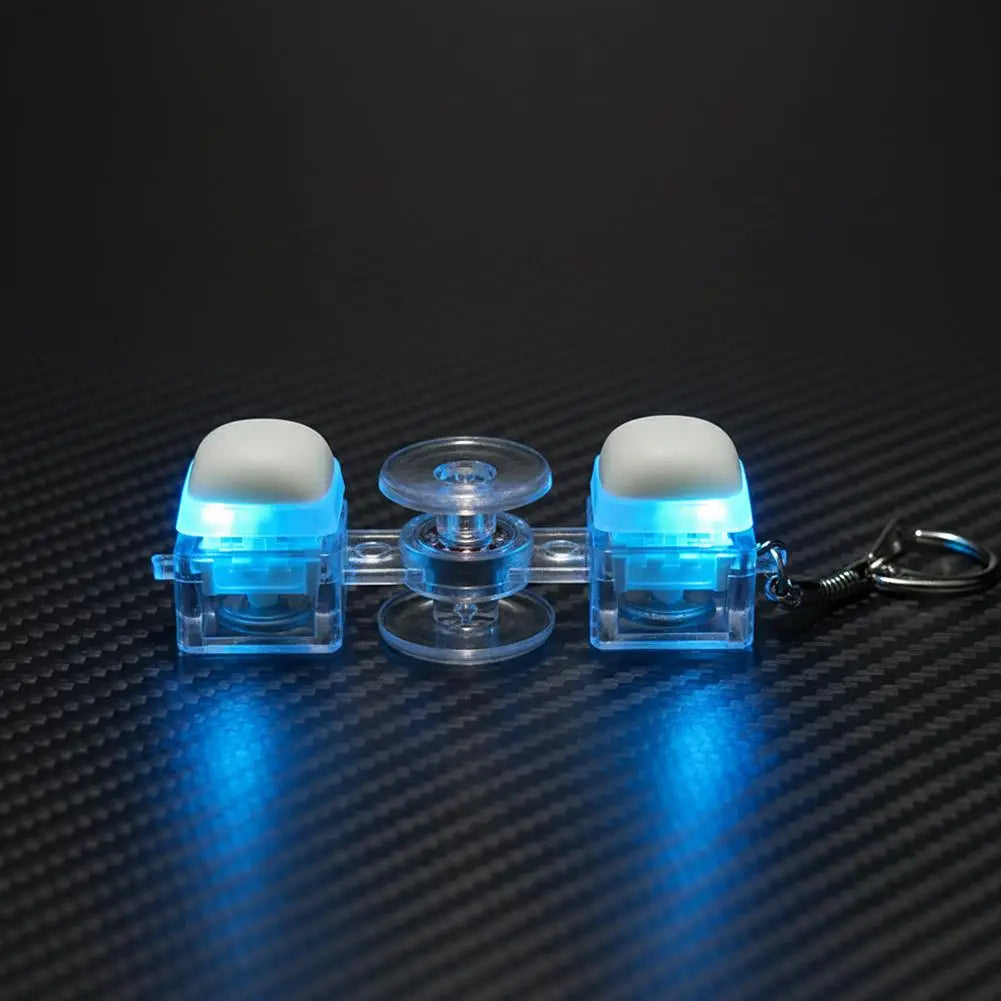 2 Button Decompression Toy Click Fidget Spinner Keychain RGB Light-up Mechanical Keyboard Sound Stress Relief Toy Oasis Select
