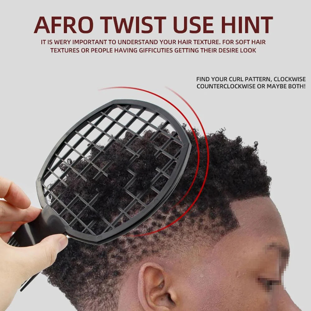 2pcs Afro Twist hair comb sponge for men and women's curly hair sponge brush for hairdressers and personal curly hair styling Oasis Select