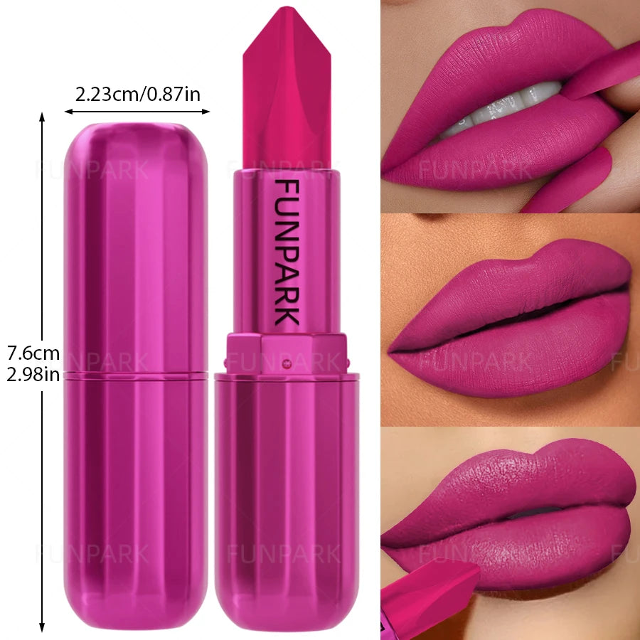 FUNPARK Matte Lipstick – Waterproof Velvet Lip Color | Rose Red