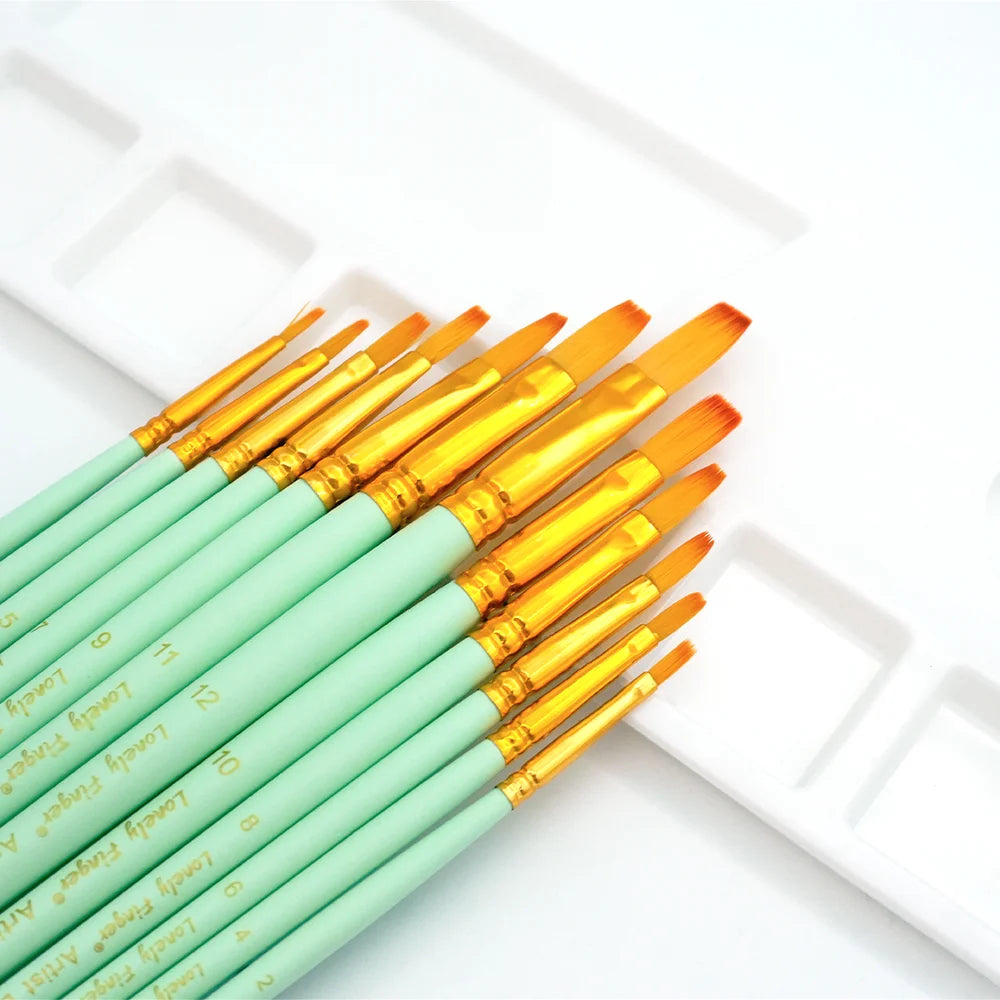 12/48pcs Professional Artist Paint Brush Set,Watercolor Oil Painting Watercolor Drawing Painting Supplies,Nylon Hairs for Artist Oasis Select