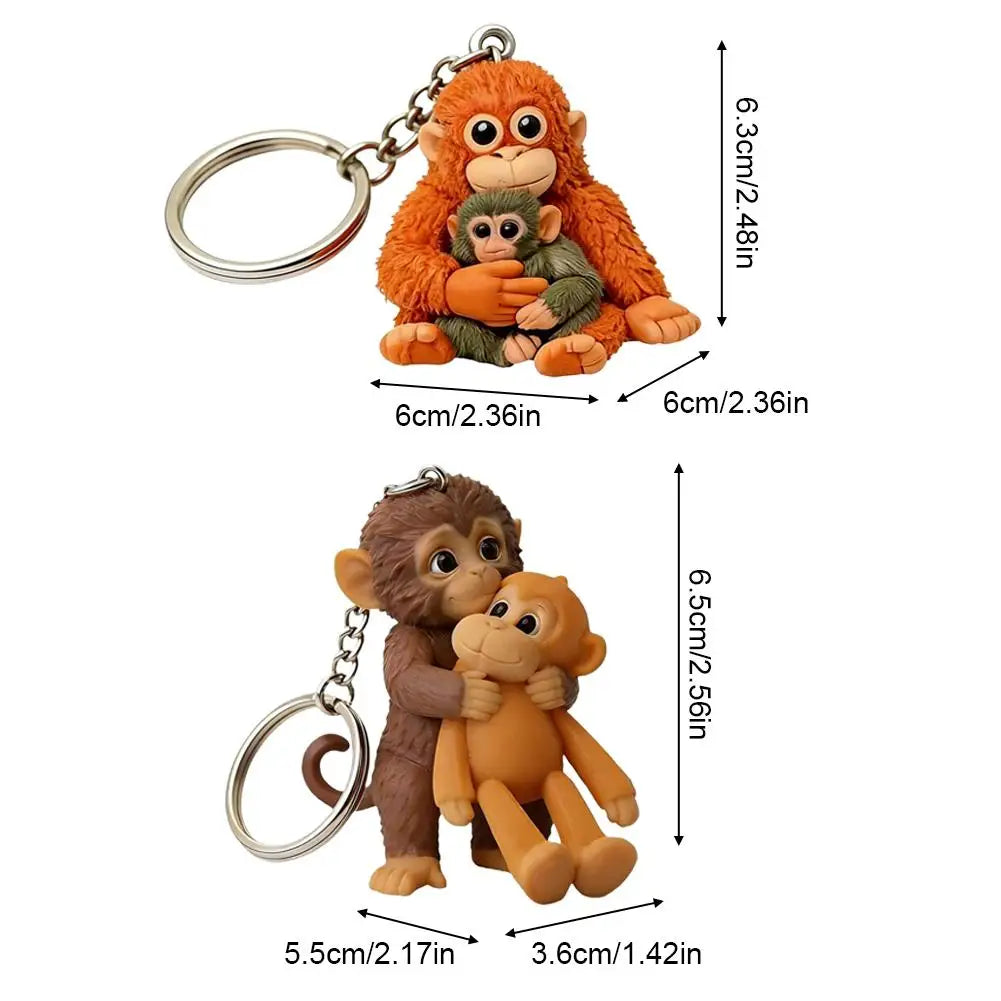 Cute Monkey Keychain Charm – Backpack, Keys & Car Gift