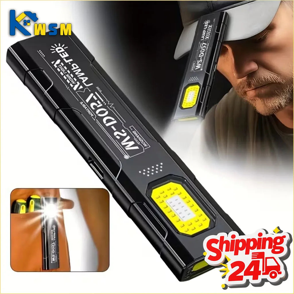 Magnetic LED Work Light Super Bright Rechargeable Portable Mini Flashlight for Outdoor Camping Car Repair Emergency Oasis Select
