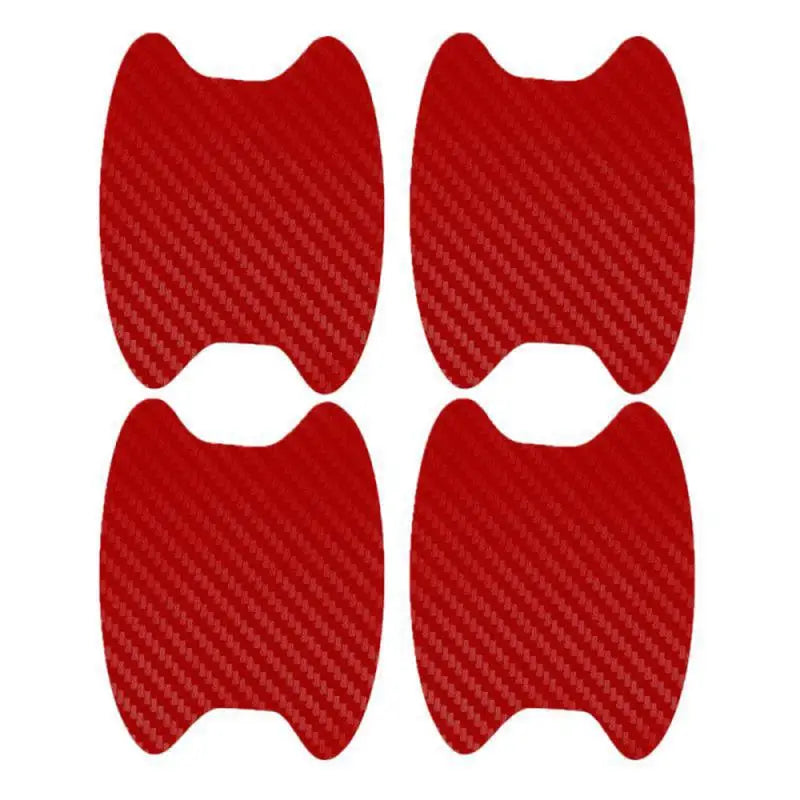 4/8/12/16Pcs Car Styling Mouldings Sticker Car Door Sticker Carbon Fiber Scratches Resistant Cover Auto Handle Protection Film Oasis Select 4pcs red