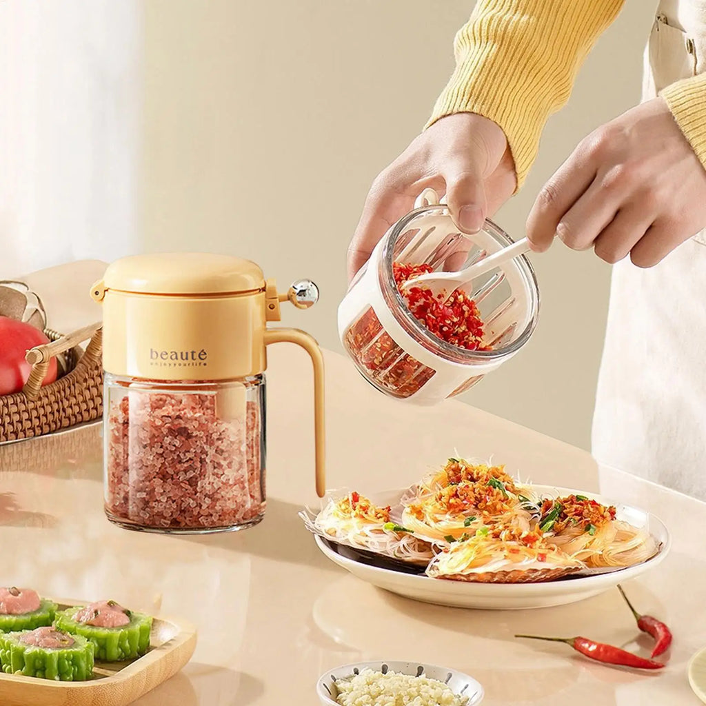 Seasoning Jars Clear Glass Seasoning Containers with Lids Airtight Storage Organizer Empty Bottle Pantry Organization Kitchen Oasis Select