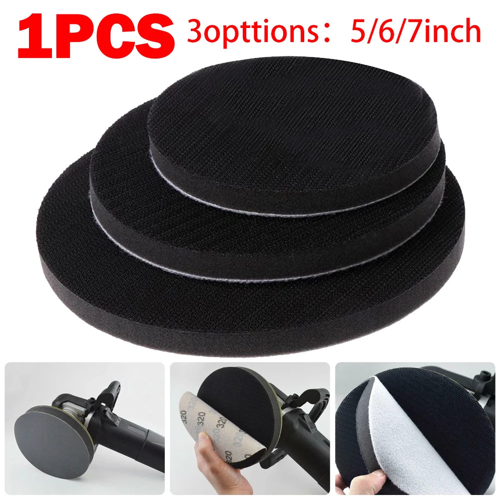 1pc 5/6/7inch Soft Density Interface Pads Hook And Loop Sponge Cushion Buffer Backing Pad Power Tools Parts Oasis Select