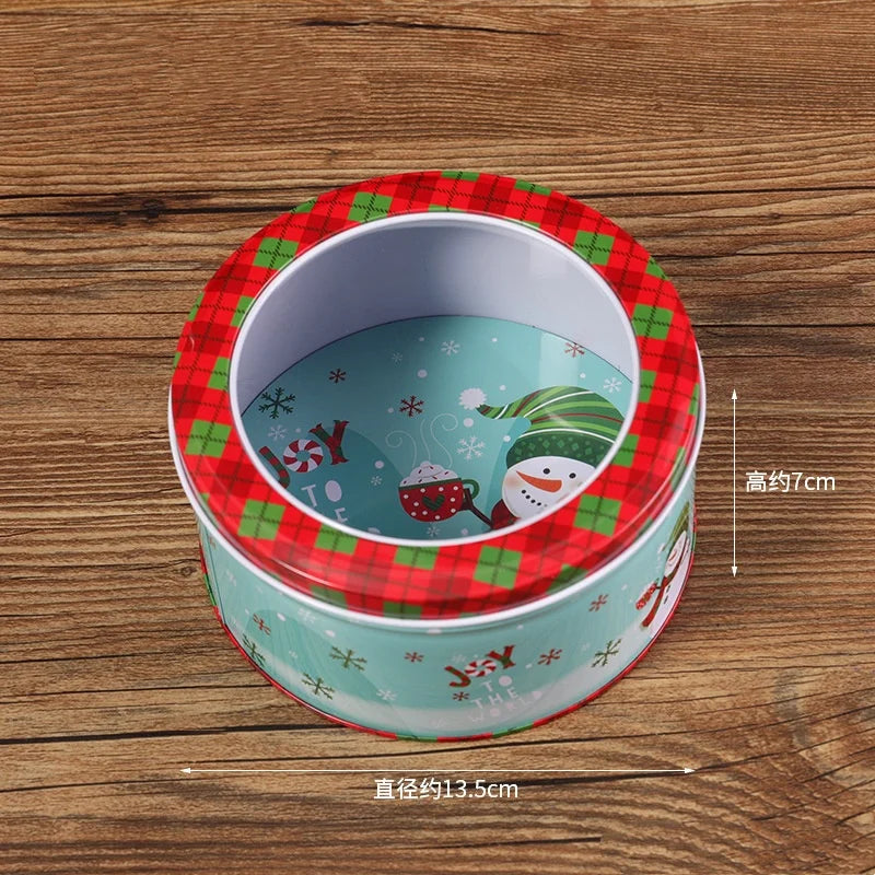 Christmas Metal Tin Candy Cookie Gift Box | Festive Packaging