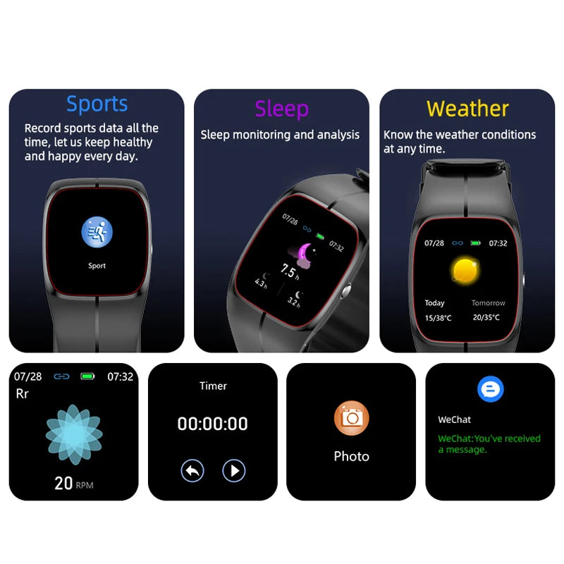 Blood Pressure Blood Oxygen Body Temperature Heart Rate Monitor Smartwatch Men Women Waterproof Sleep Sport Smart Watches Health Oasis Select