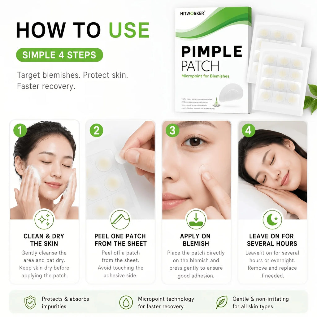 12/24pcs tea tree oil facial hydrogel acne patch, ultra-thin waterproof acne patch stickers, suitable for all skin types Oasis Select