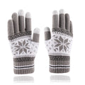 Winter Knitted Touchscreen Gloves – Snowflake Embroidery