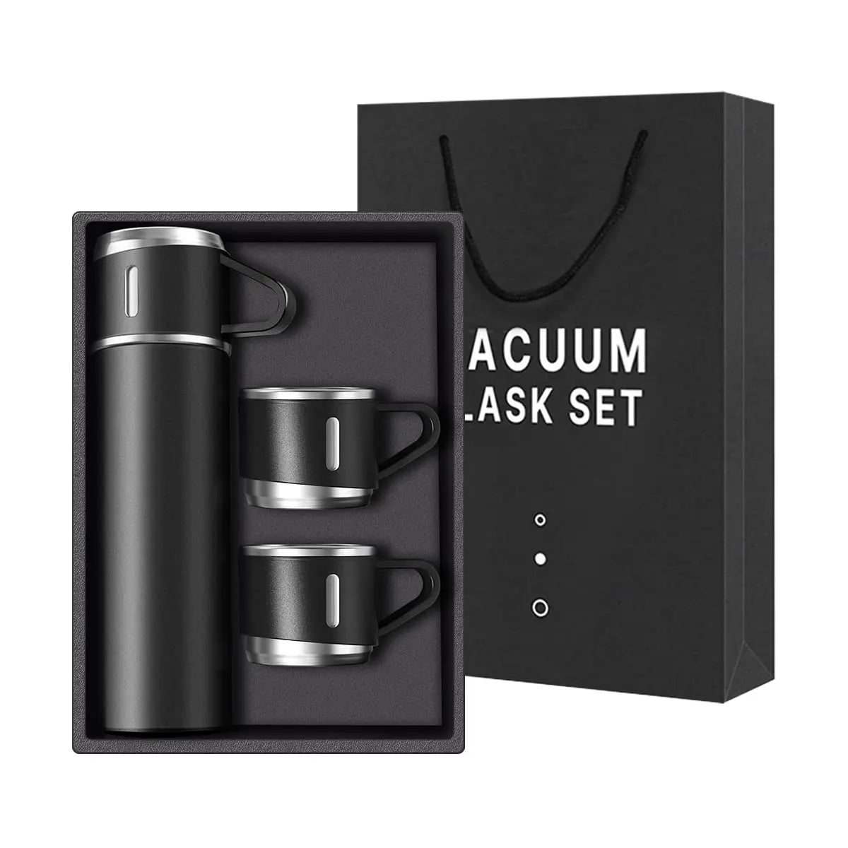 Coffee Thermos Stainless Steel Vacuum-Insulated Water Bottle, 500ml/16.9oz Insulated Bottle with Cup for Hot & Cold Drink Travel Oasis Select black