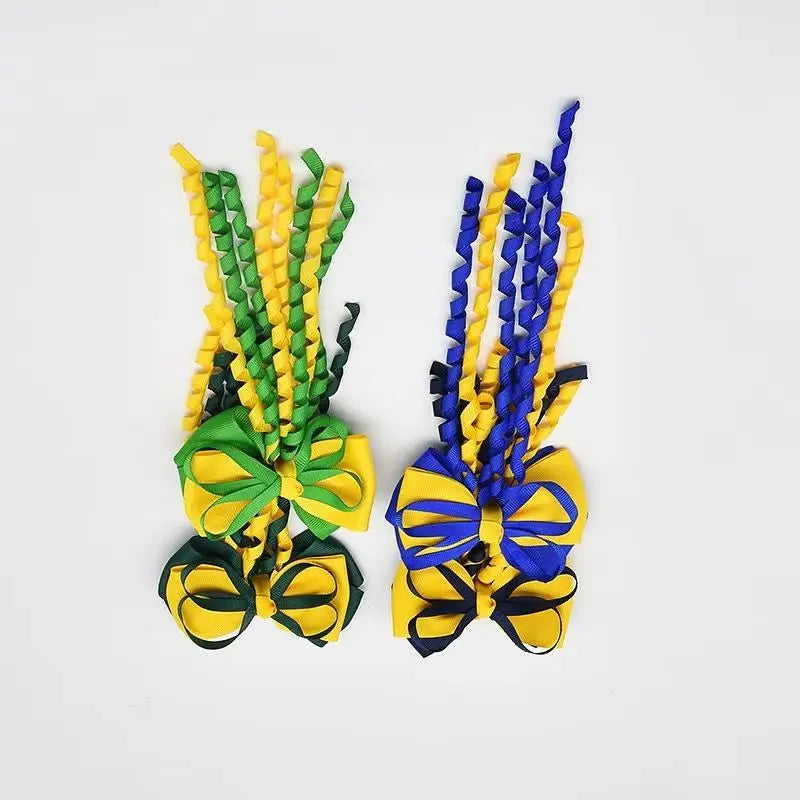 Festival Bow Hair Clips – Curly Ribbon Tassel Hairpins for Girls Hair Bow Clip Oasis Select