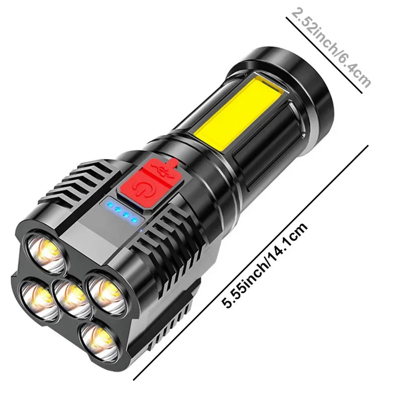 Flashlight High Lumens Rechargeable,Powerful Tactical Flashlights,COB Light,IPX6 Waterproof Flash Light for Camping,Emergencies Oasis Select