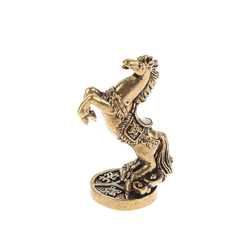 Bronze Horse Desktop Decoration Living Room Tea Table Sculpture Metal Craft Home Decorations Chinese Zodiac Horse Statue Oasis Select B