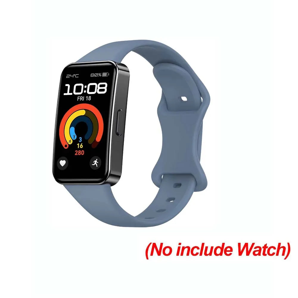 Soft Silicone Sport Strap for Huawei Band 8 & 9 Replacement Silicone Watch Strap Oasis Select Blue-gray For Huawei Band 9
