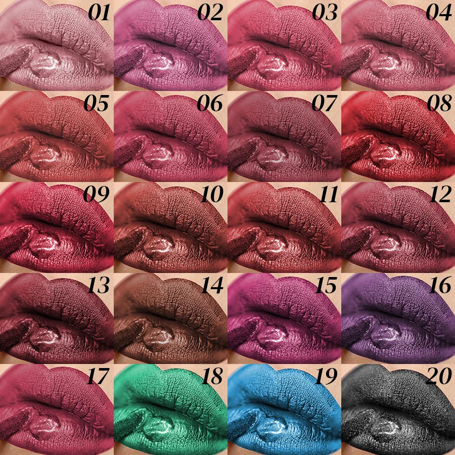 KAFURUX 20-Shade Glitter Liquid Lipstick & Diamond Lip Gloss