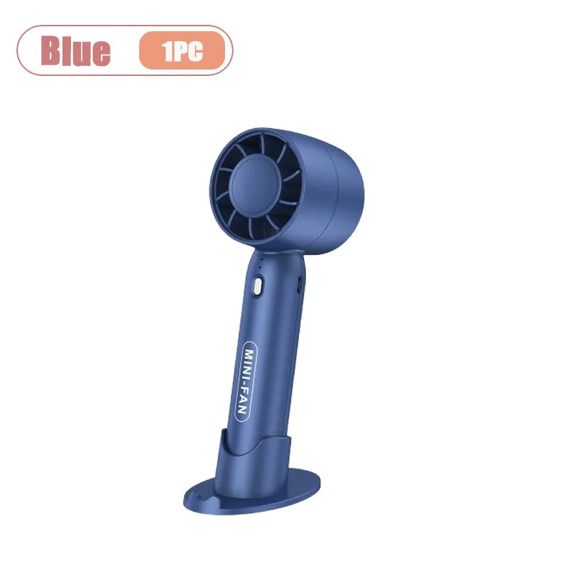 Mini USB Handheld Fan Portable Rechargeable Small Desk Fan for Students Office Travel Personal Cooling Breeze Quiet 3 Speed Oasis Select Blue-1PC