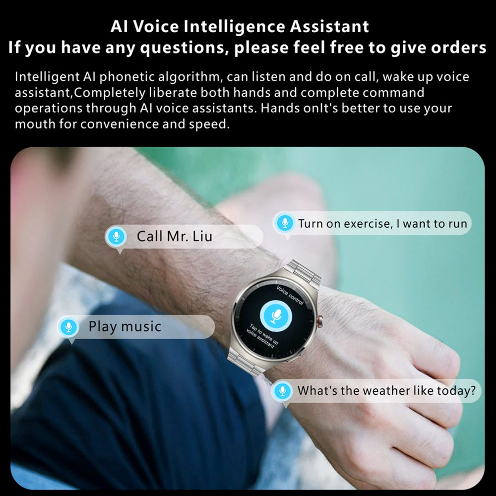 Smart Watch Men 1.62'' HD Screen Blue Tooth Call Compass NFC Sports Fitness Waterproof Smartwatch Health Monitoring AI Voice Oasis Select