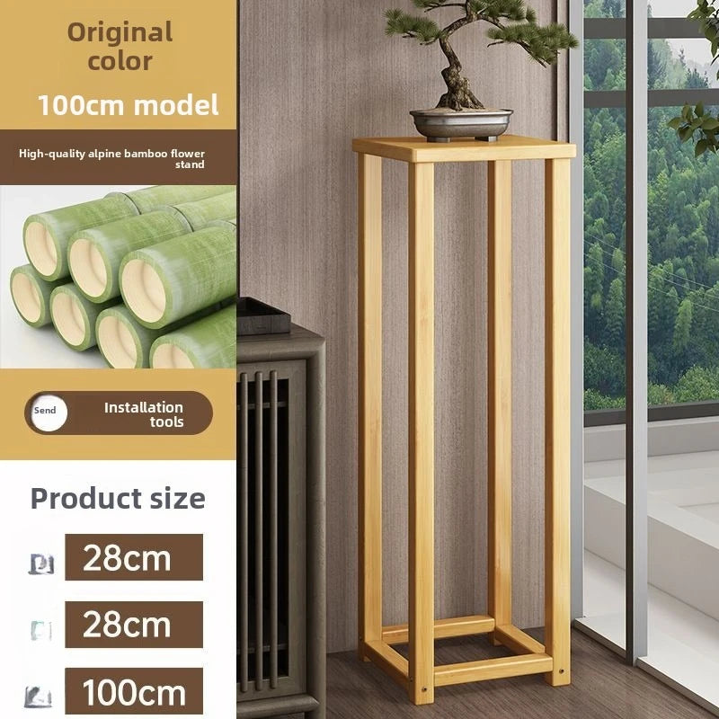 Flower stand Shelf Living room decorative ornament Flower table Solid wood multi-layer flower pot shelf Oasis Select Primary color-100cm