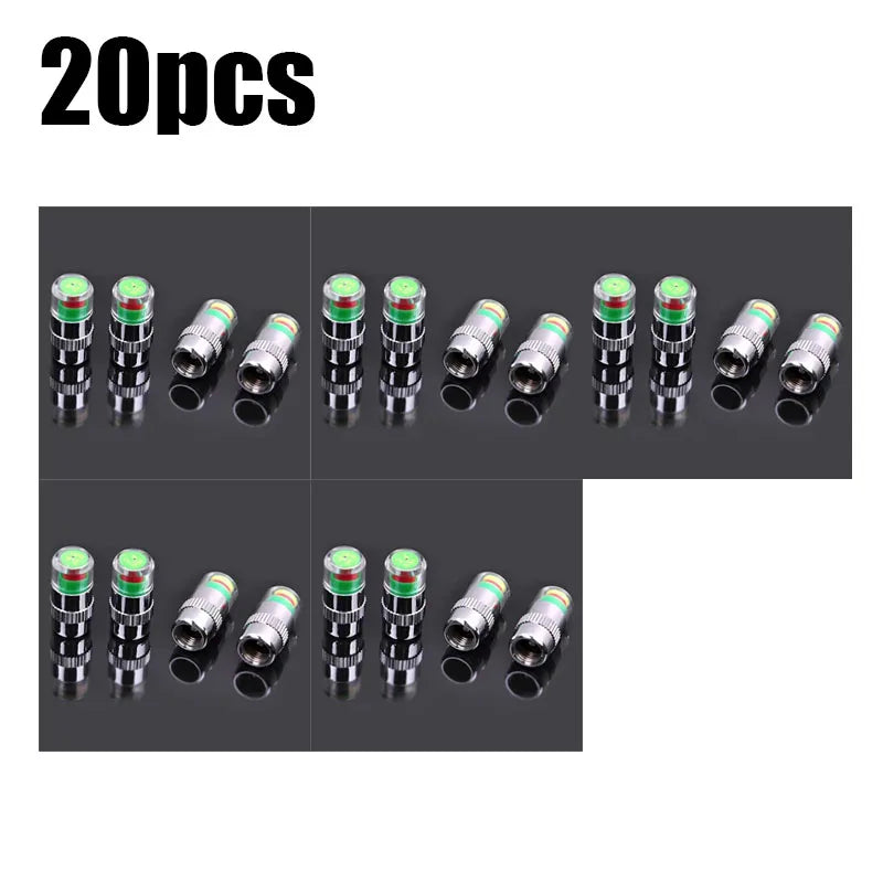 4/24pcs Motorcycle Car Tire Pressure Monitor Valve Cap Sensor Indicator Eye Alert Auto Tire Pressure Inspection Tool Tire Valve Oasis Select 20pcs