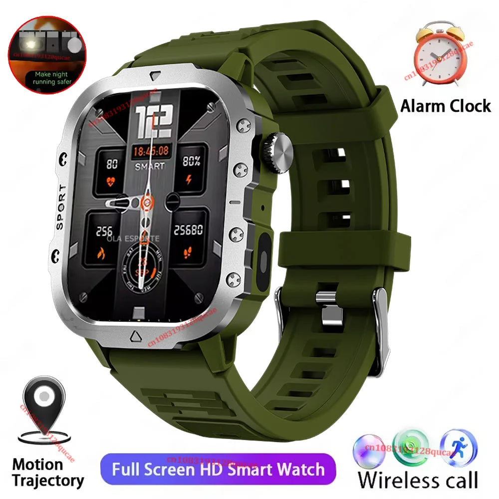 Military Smart Watch Men – GPS, BT Calls & Health Tracker Military Smartwatch Oasis Select Green 2.01
