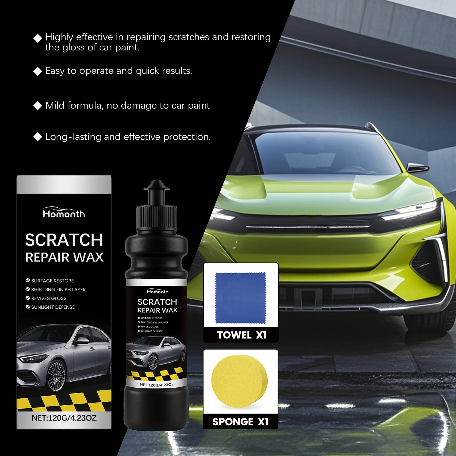 Homonth Car Scratch Care Set Renovation Paint Minor Scratch And Scuff Repairing Long Last Protection Automotive Detailing Care Oasis Select