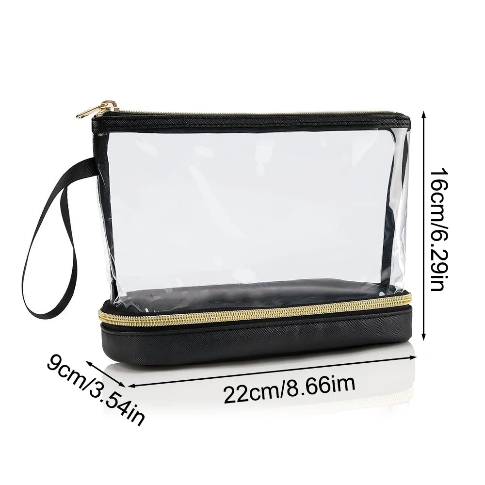 Travel Makeup Bag Clear Cosmetic Bag Make Up Organizer Approved Toiletry Bag Waterproof Pouch for Women Purse for Toiletries Ac Oasis Select