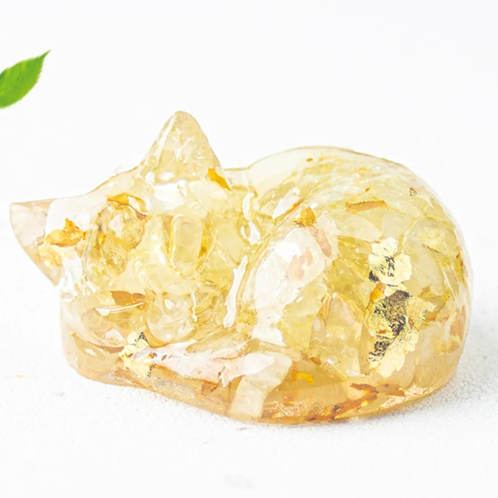 Shaped Decoration Compact Sleeping Figurine Resin Statue Modern Animal Decorative Figurine For Bedroom Study Home Oasis Select Clear Yellow