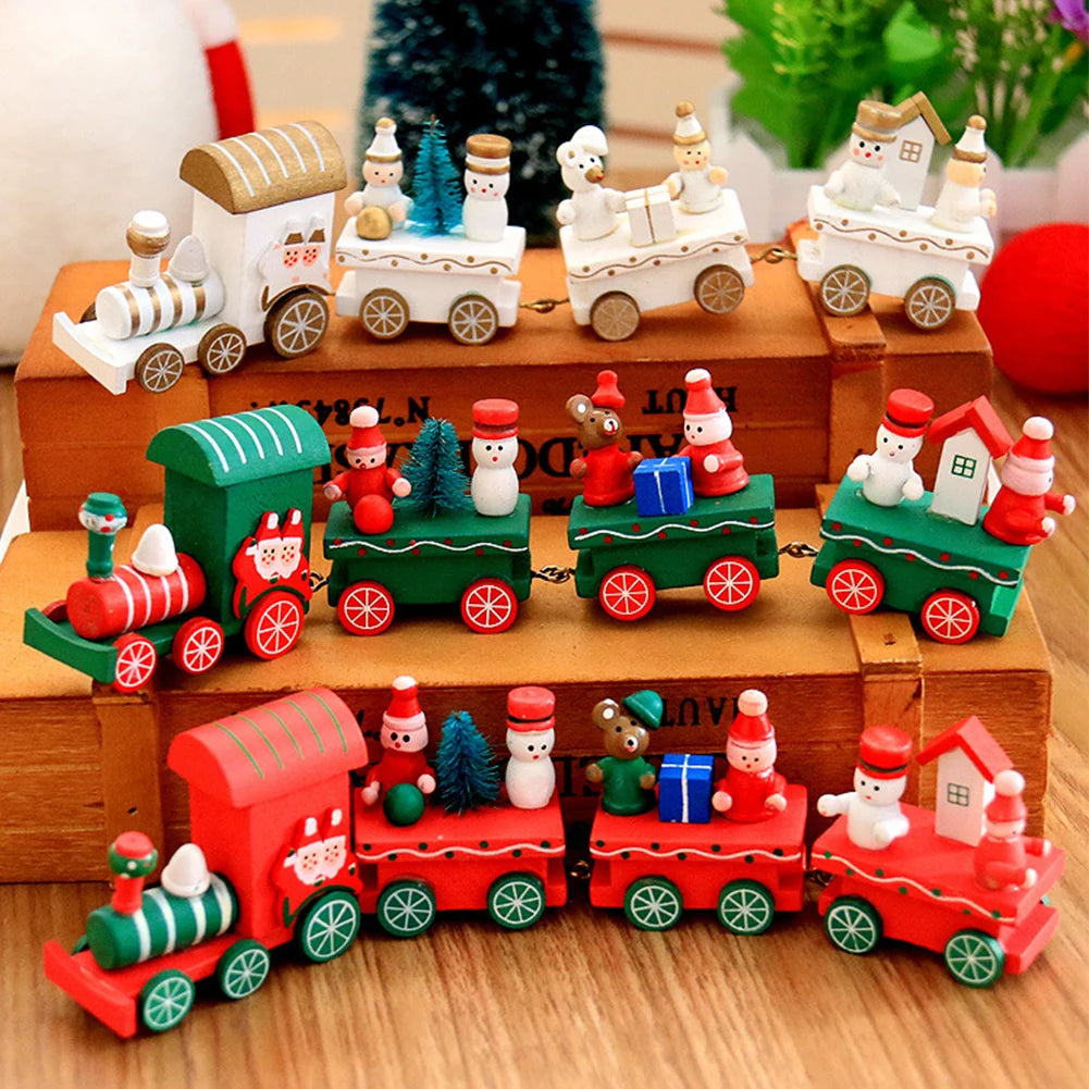 Decorative Mini Wooden Train Christmas Gifts Wooden Christmas Train Charming Decoration Christmas Motifs Compact Size Oasis Select