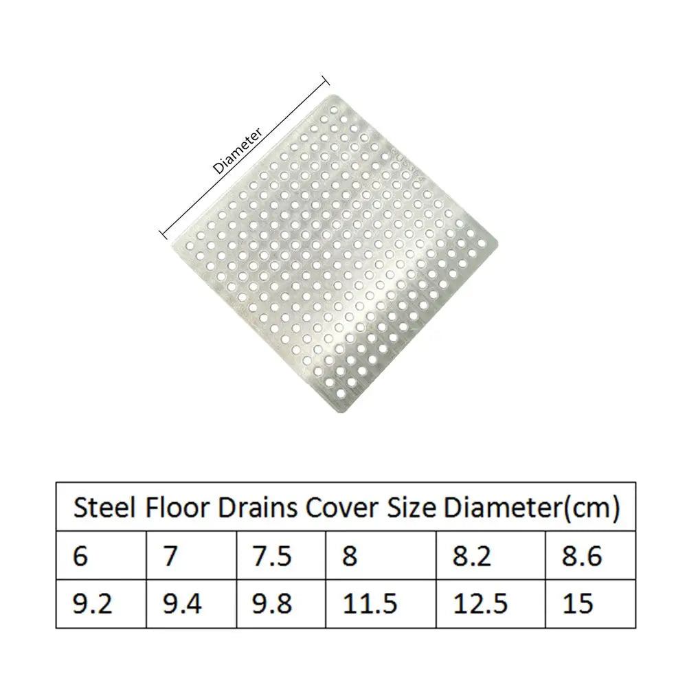 Stainless Steel Square Drain Hole Shower Hair Catcher Filter Stopper Floor Drains Net Cover Kitchen Bathroom Hardware Parts Oasis Select