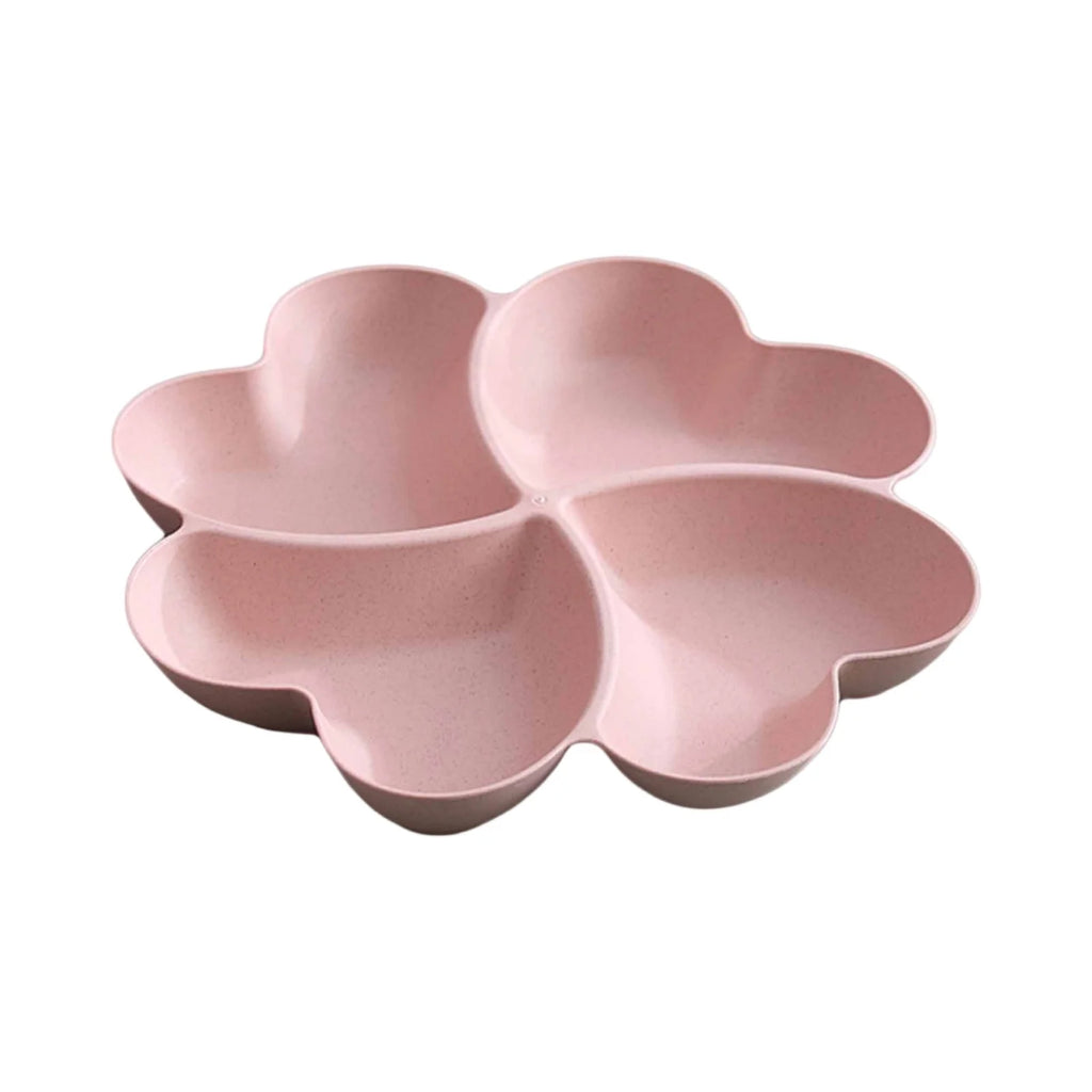 Four-Leaf Clover Snack Plate – Heart Compartment Fruit Tray Serving Snack Tray Oasis Select