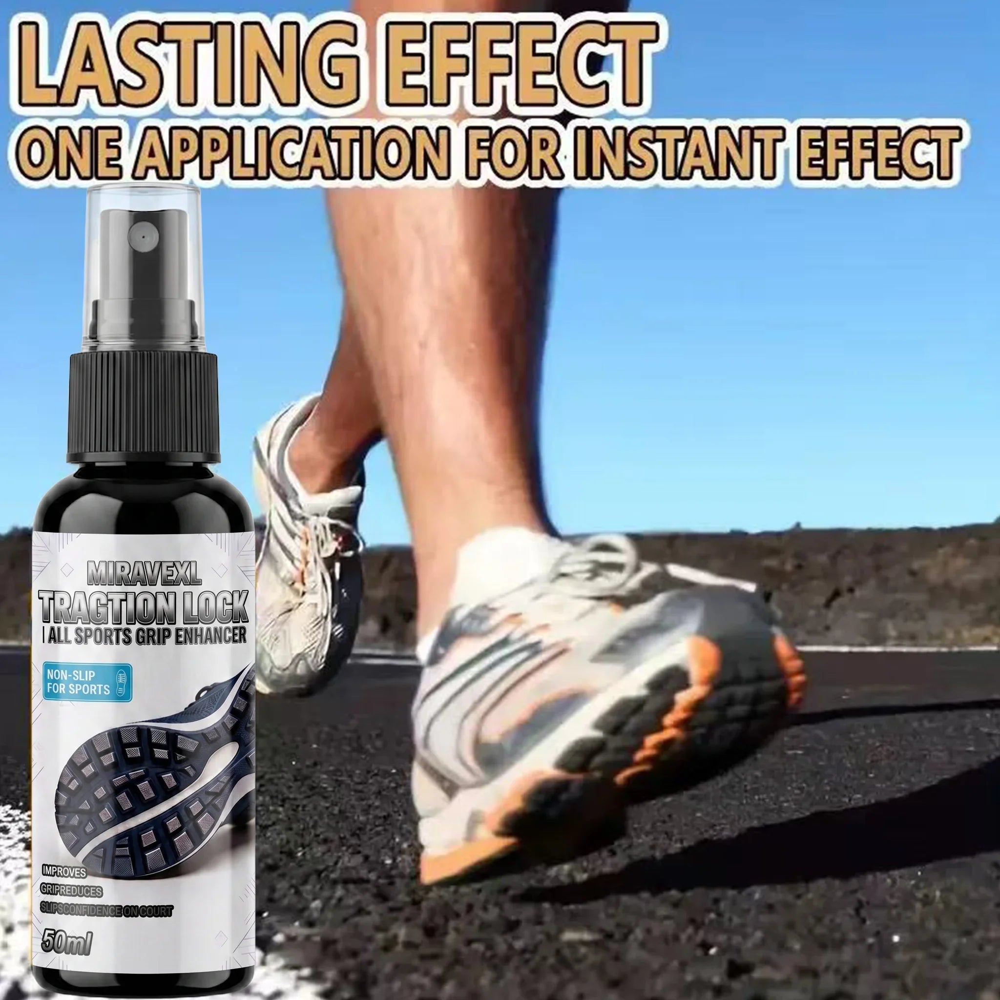 Shoe Grip Spray 50ml Anti-Slip Traction Enhancer Non-Slip Sole Liquid Athletic Footwear Fits Basketball Volleyball Tennis Sports Oasis Select