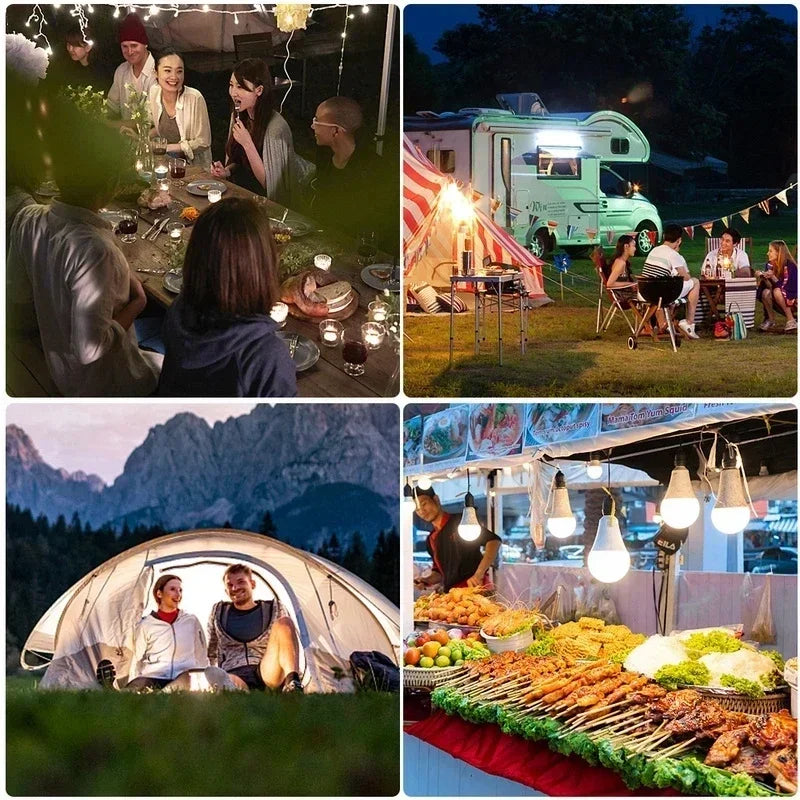 Solar Powered Lamps Portable Led Bulbs 80-500W LED Energy Saving Light for Outdoor Camping Tent Night Fishing Emergency Lights Oasis Select