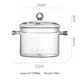 Glass Saucepan Stove Pot Transparent Borosilicate Glass Cooking Pot Stockpot Heat Resistant Boil Water Noodles Bowl Soup Cooker Oasis Select 2000mL