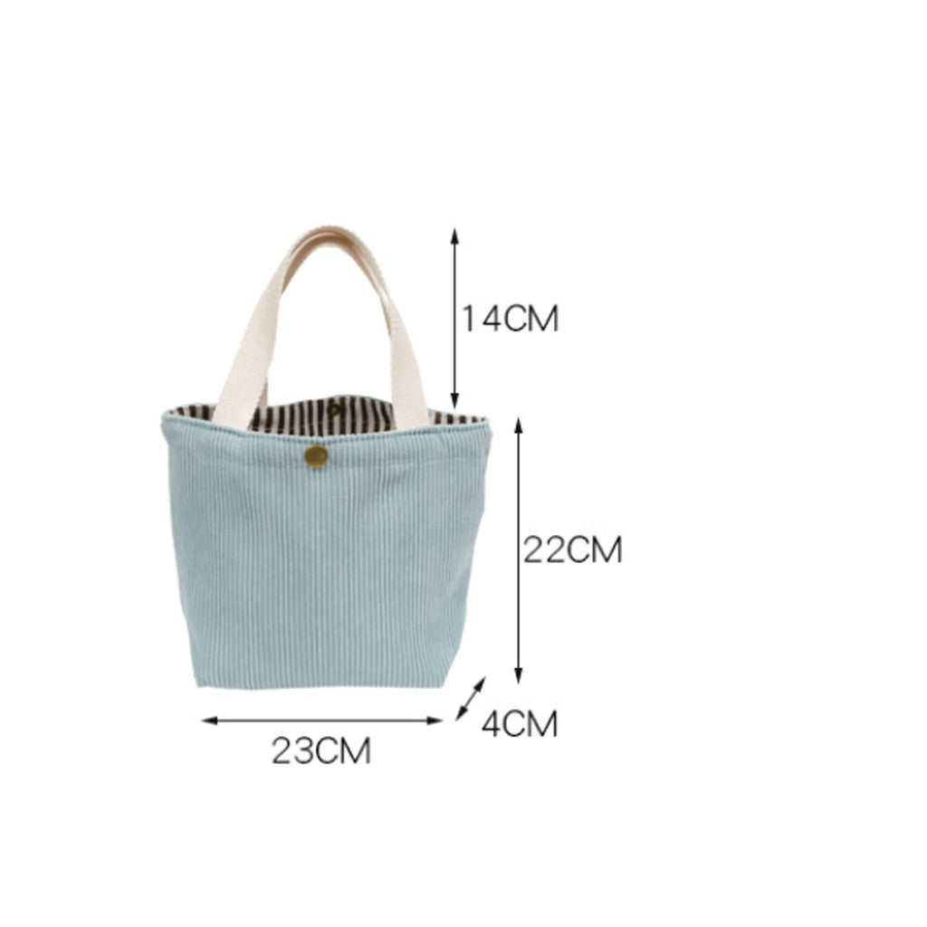 Lunch Bag Corduroy Canvas Lunch Box Drawstring Picnic Tote Eco Cotton Cloth Small Handbag Dinner Container Food Storage Bags Oasis Select